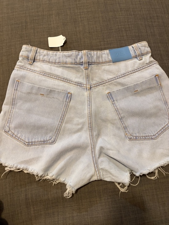 Zara Pants - Zara Light Blue Frayed-Hem Denim Shorts